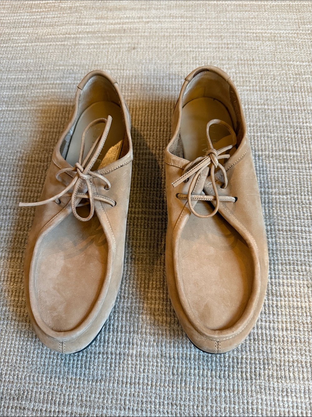 Women’s Suede Lace-Up Loafers in Light Brown
